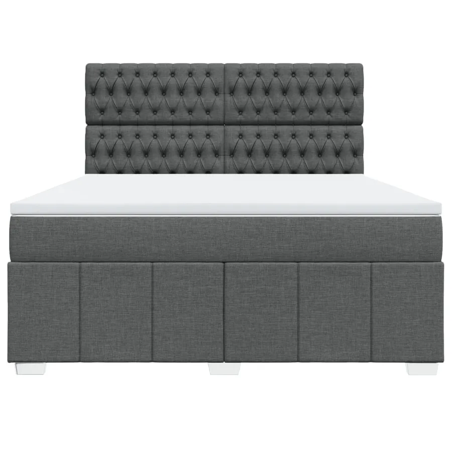Sommier à lattes de lit avec matelas Gris foncé 180x200cm Tissu - 6