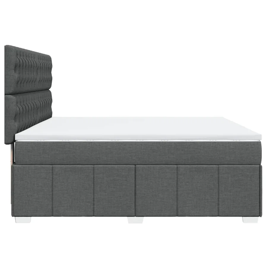 Sommier à lattes de lit avec matelas Gris foncé 180x200cm Tissu - 7