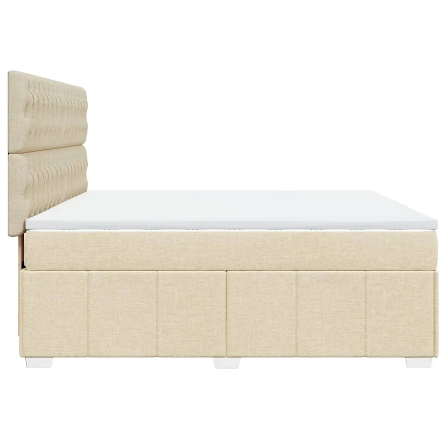 Sommier à lattes de lit avec matelas Crème 180x200 cm Tissu - 5