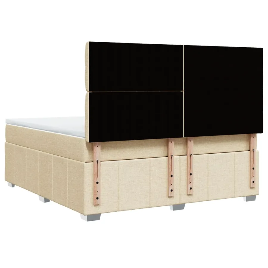 Sommier à lattes de lit avec matelas Crème 180x200 cm Tissu - 6