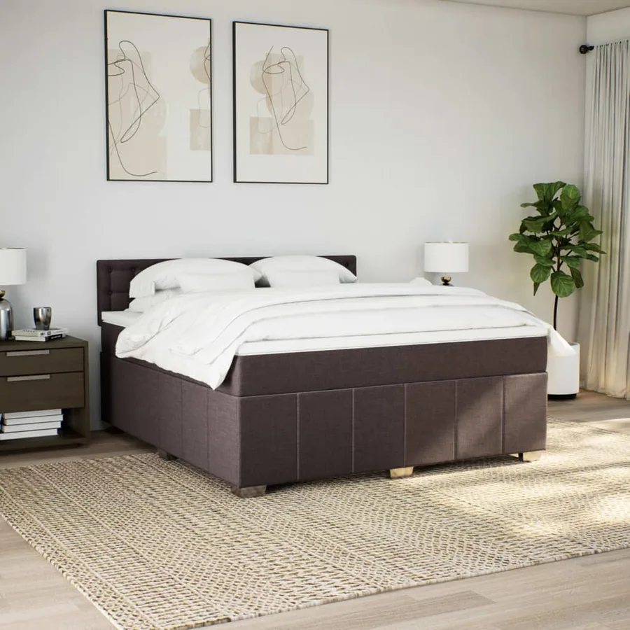 Sommier à lattes de lit avec matelas Marron foncé 180x200 cm - 3