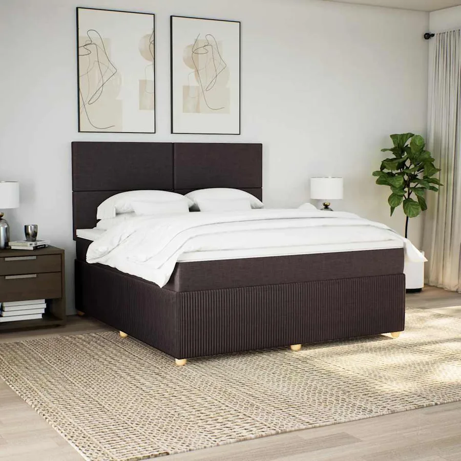 Sommier à lattes de lit avec matelas Marron foncé 180x200 cm - 3