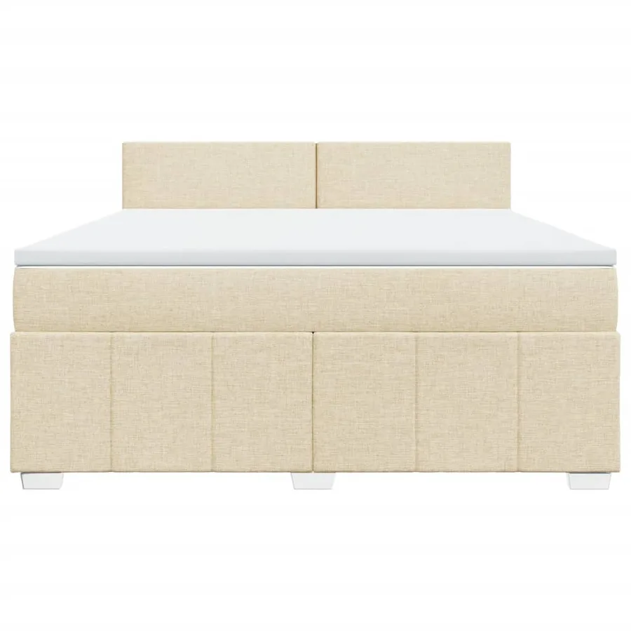 Sommier à lattes de lit avec matelas Crème 180x200 cm Tissu - 6