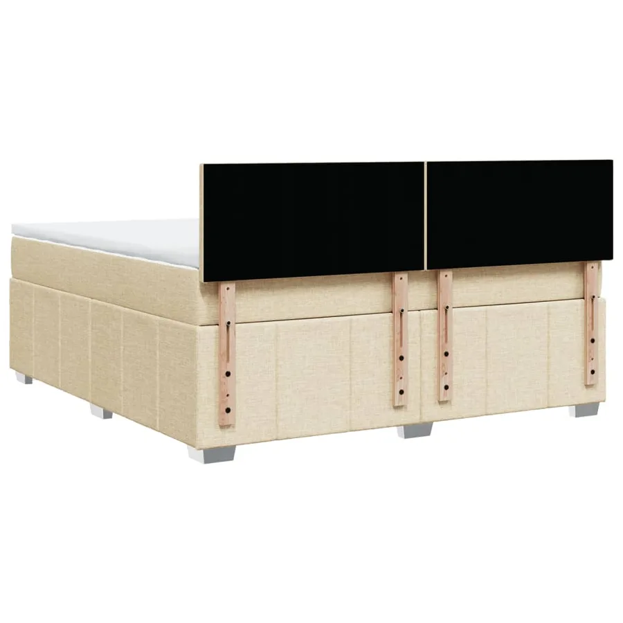 Sommier à lattes de lit avec matelas Crème 180x200 cm Tissu - 8