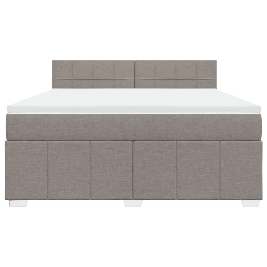 Sommier à lattes de lit avec matelas Taupe 180x200 cm Tissu - 4