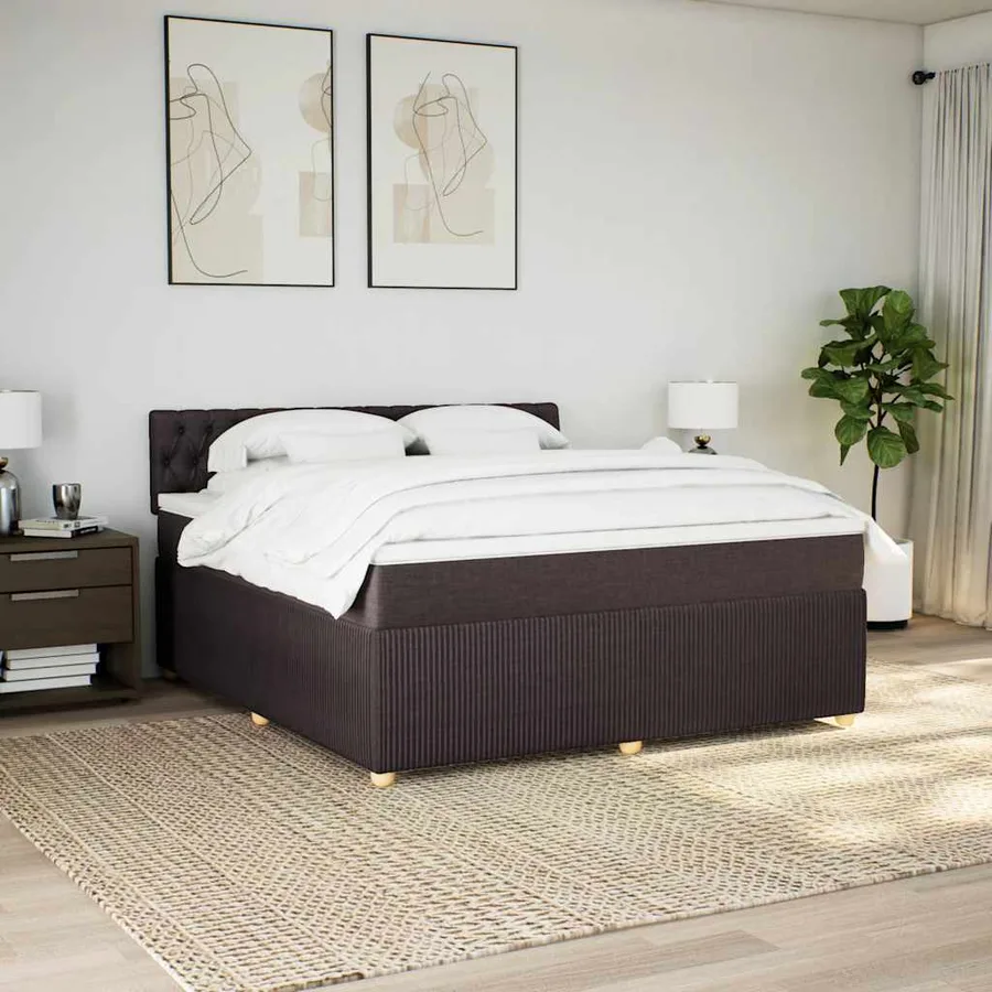 Sommier à lattes de lit avec matelas Marron foncé 180x200 cm - 3