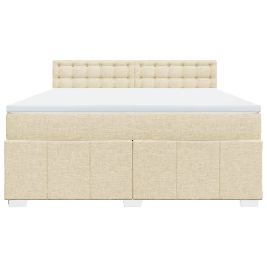 Sommier à lattes de lit avec matelas Crème 180x200 cm Tissu - 4
