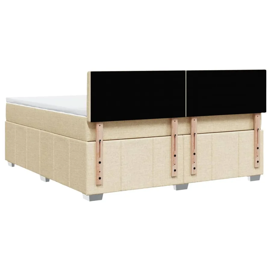 Sommier à lattes de lit avec matelas Crème 180x200 cm Tissu - 6