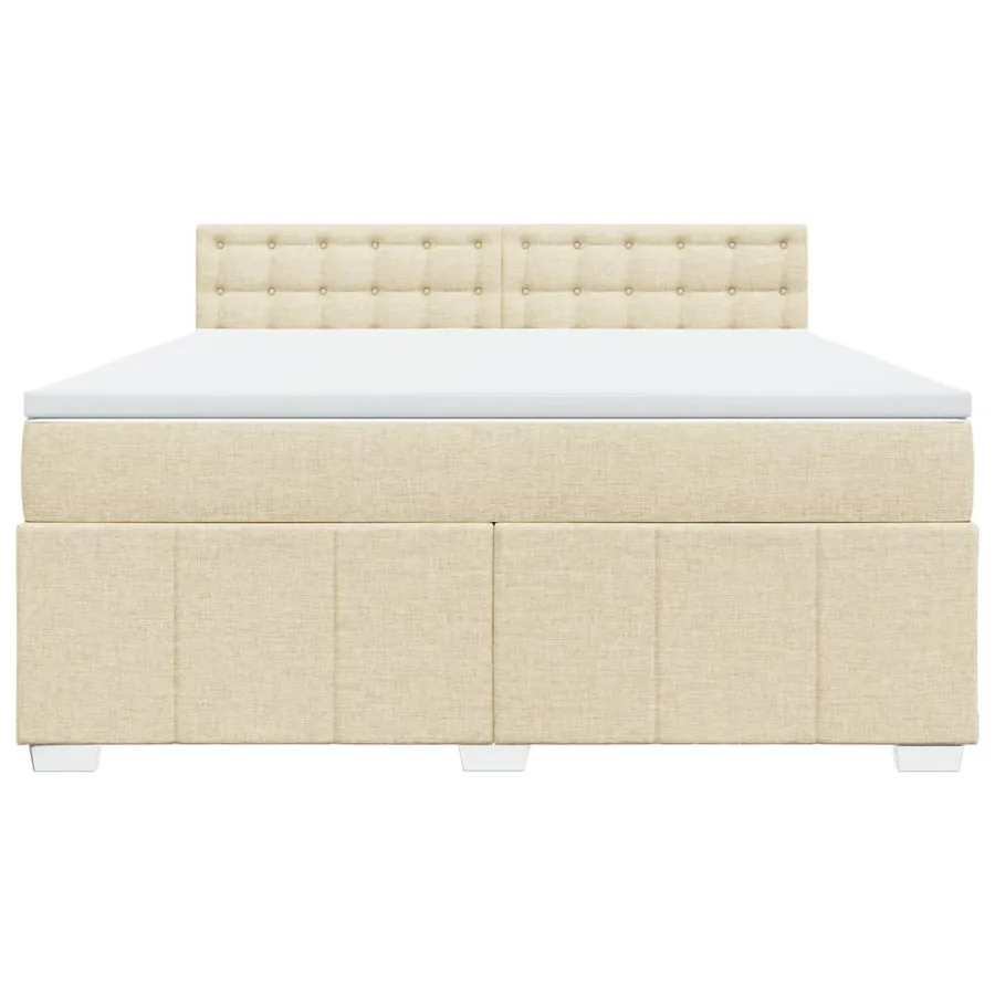 Sommier à lattes de lit avec matelas Crème 180x200 cm Tissu - 6