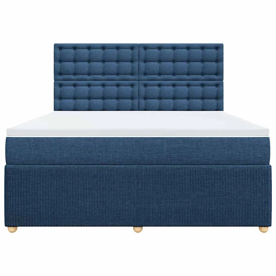 Sommier à lattes de lit avec matelas Bleu 180x200 cm Tissu - 6