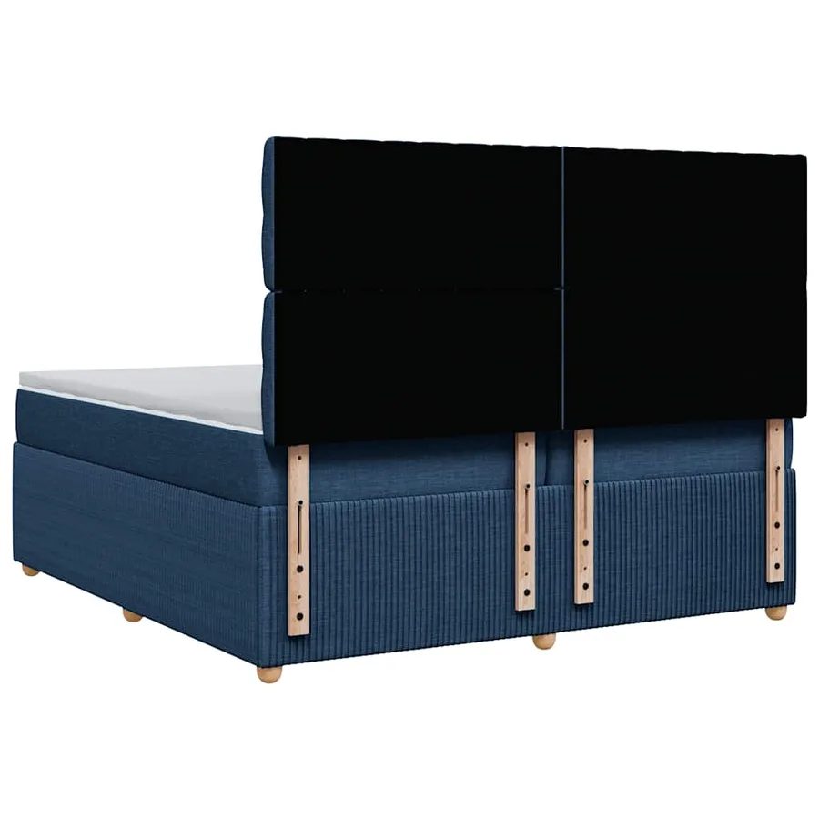 Sommier à lattes de lit avec matelas Bleu 200x200 cm Tissu - 8