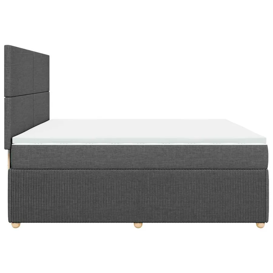 Sommier à lattes de lit avec matelas Gris foncé 200x200cm Tissu - 7