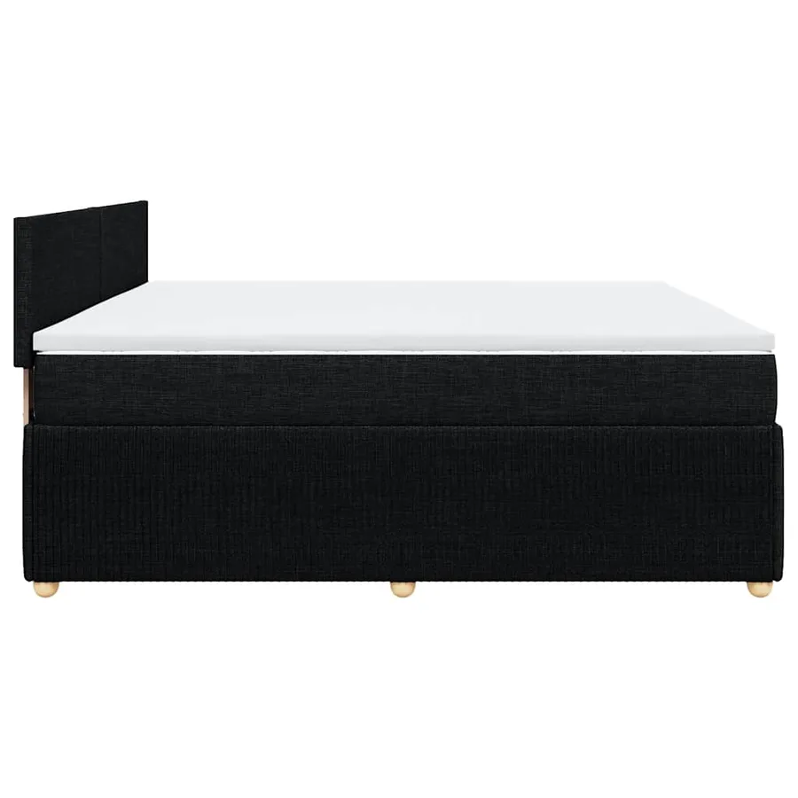 Sommier à lattes de lit avec matelas Noir 200x200 cm Tissu - 7