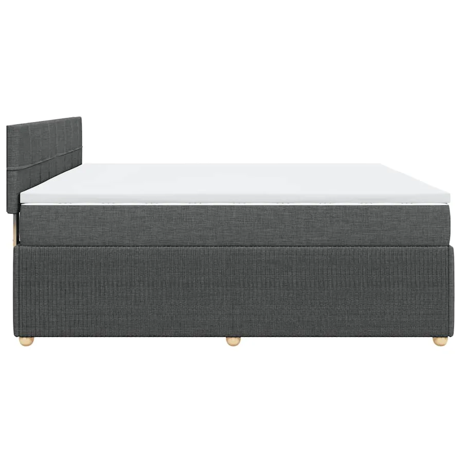 Sommier à lattes de lit avec matelas Gris foncé 200x200cm Tissu - 7