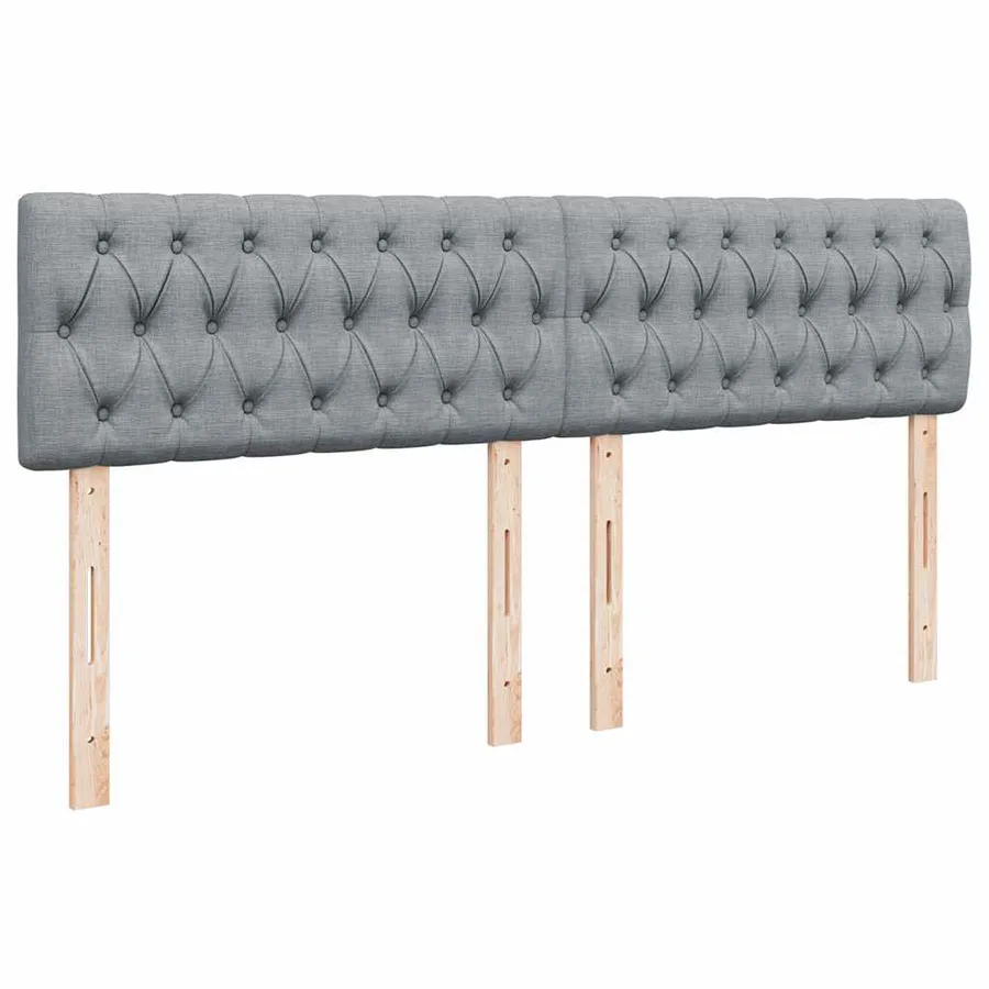 Sommier à lattes de lit avec matelas Gris clair 200x200cm Tissu - 12