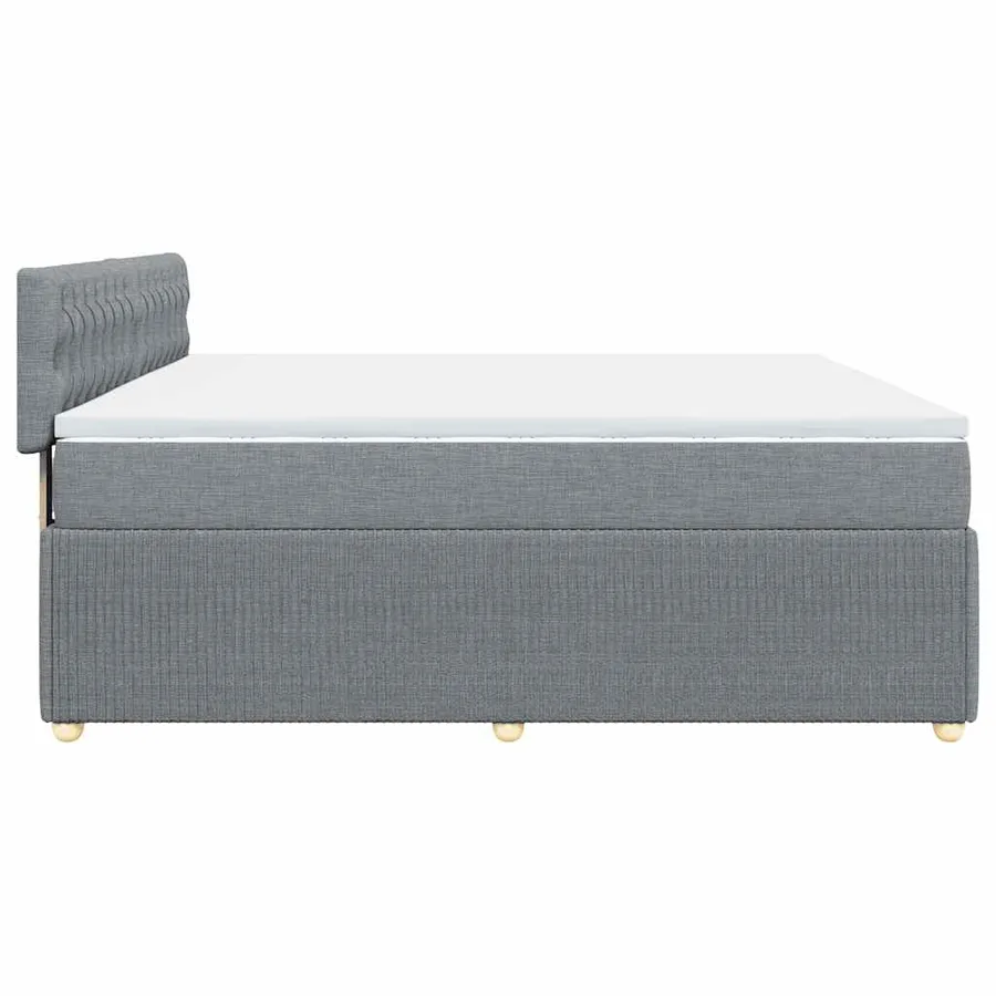 Sommier à lattes de lit avec matelas Gris clair 200x200cm Tissu - 7