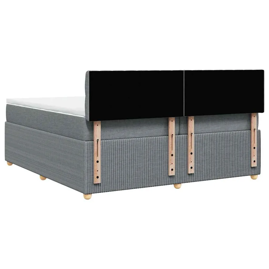 Sommier à lattes de lit avec matelas Gris clair 200x200cm Tissu - 8