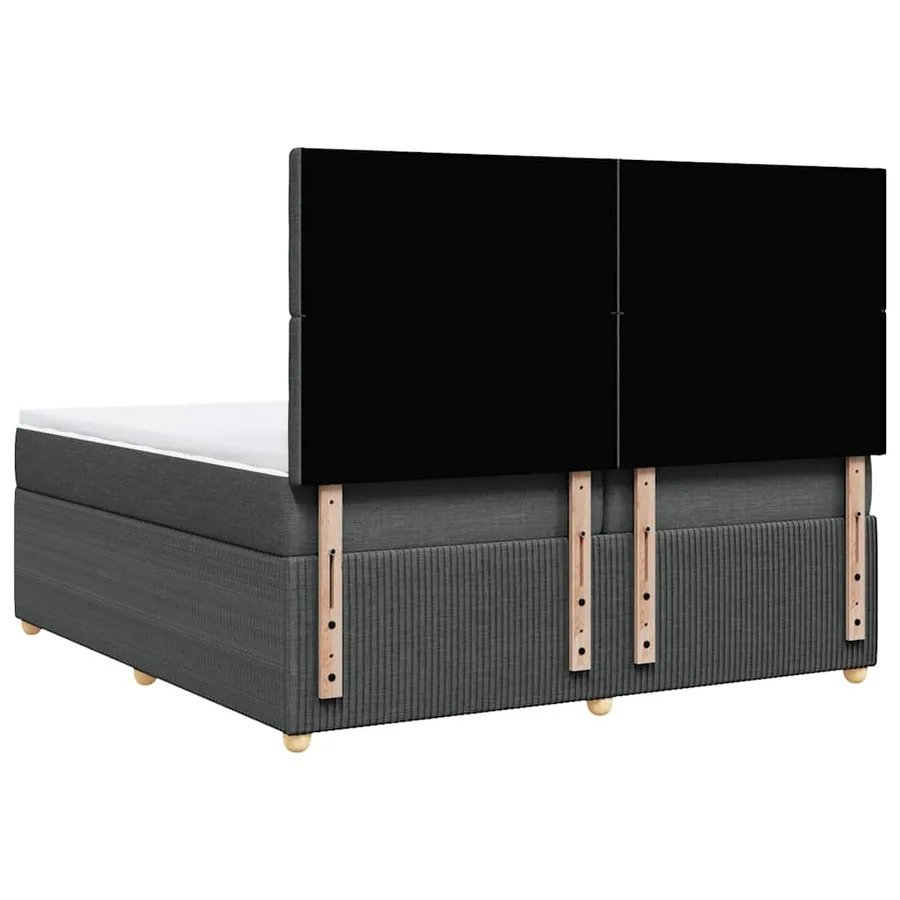 Sommier à lattes de lit avec matelas Gris foncé 200x200cm Tissu - 6