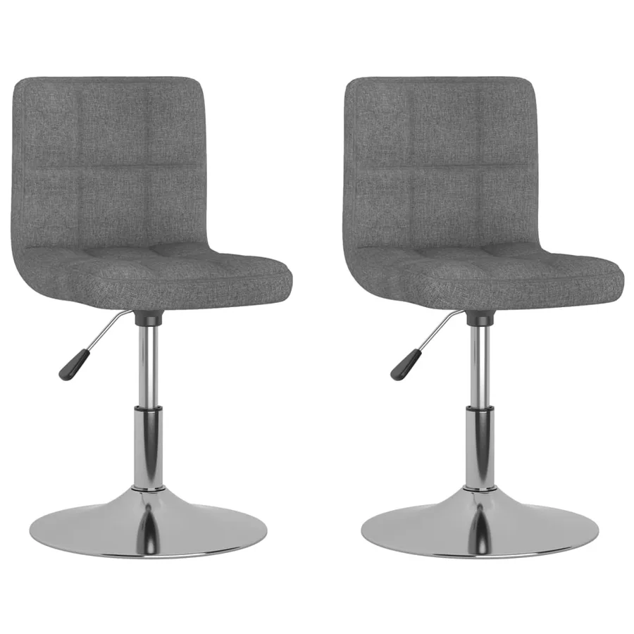Chaises pivotantes à manger lot de 2 gris clair tissu - 2