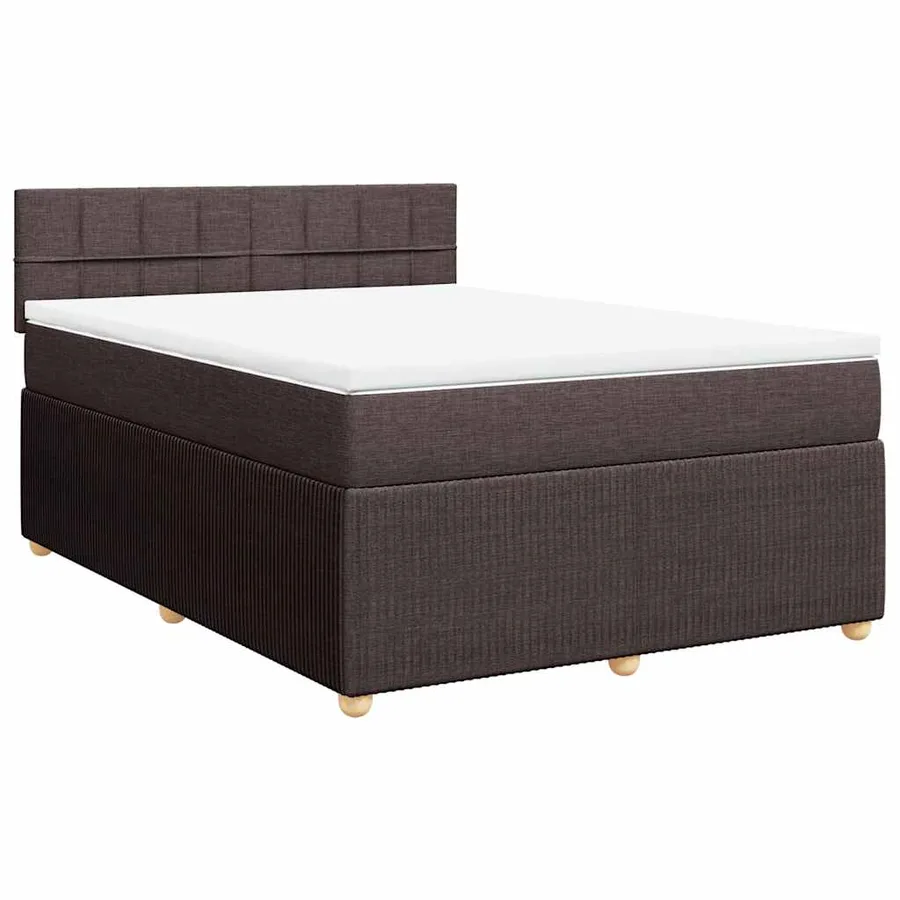 Sommier à lattes de lit avec matelas Marron foncé 140x190 cm - 2