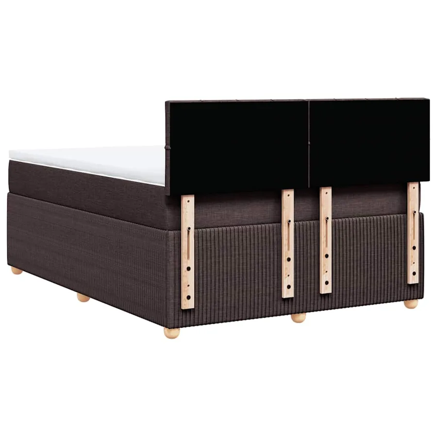 Sommier à lattes de lit avec matelas Marron foncé 140x190 cm - 6
