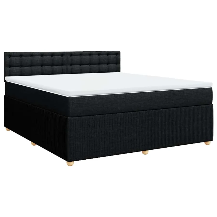 Sommier à lattes de lit avec matelas Noir 180x200 cm Tissu - 3