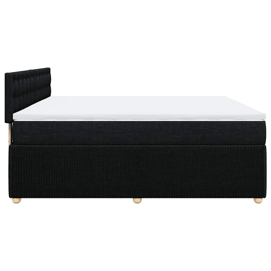 Sommier à lattes de lit avec matelas Noir 180x200 cm Tissu - 7
