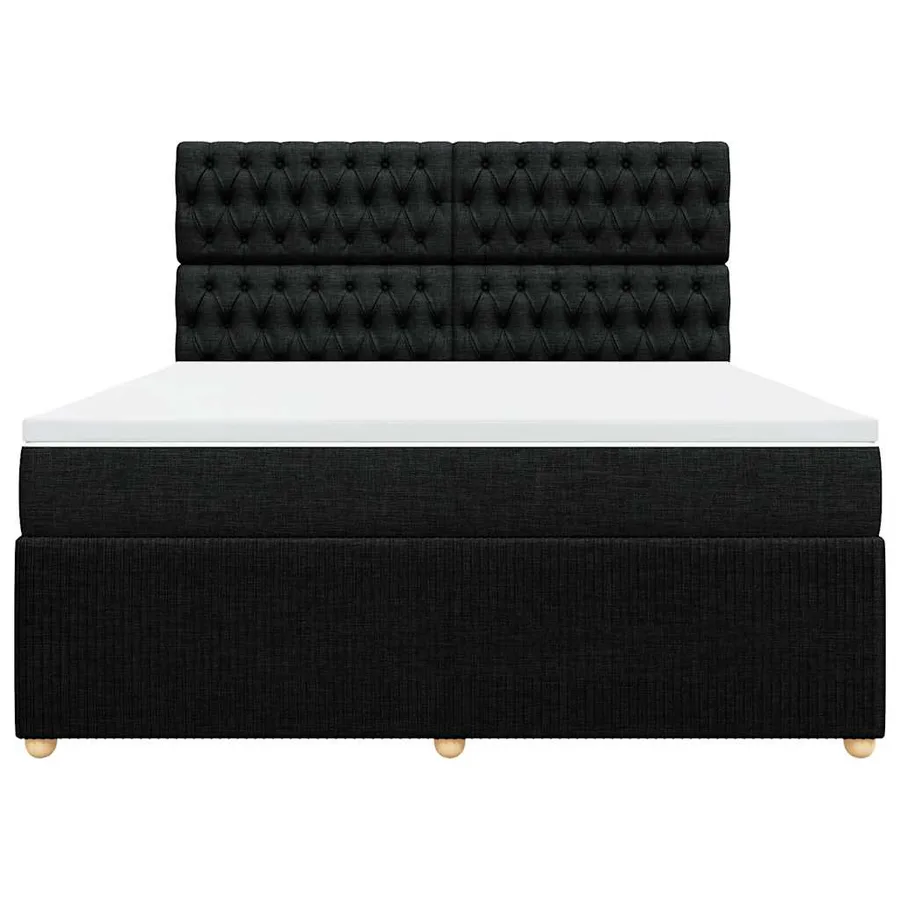 Sommier à lattes de lit avec matelas Noir 180x200 cm Tissu - 4