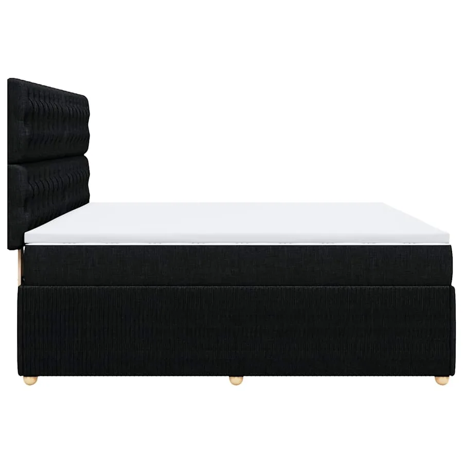 Sommier à lattes de lit avec matelas Noir 180x200 cm Tissu - 5