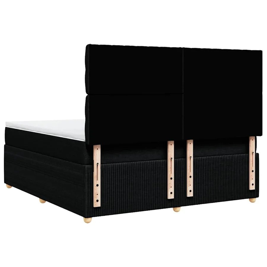 Sommier à lattes de lit avec matelas Noir 180x200 cm Tissu - 6