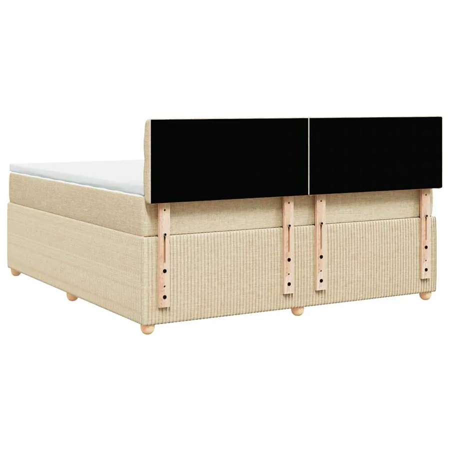 Sommier à lattes de lit avec matelas Crème 180x200 cm Tissu - 8