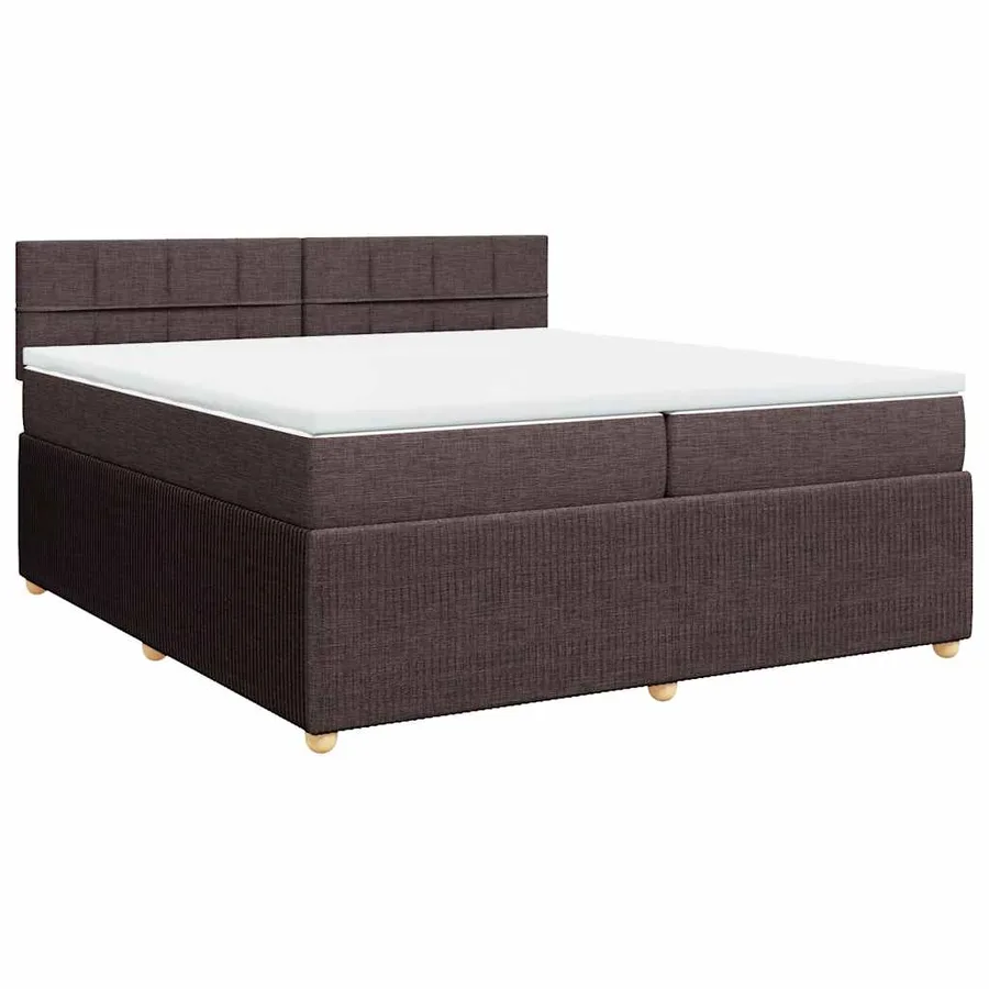 Sommier à lattes de lit avec matelas Marron foncé 200x200 cm - 2