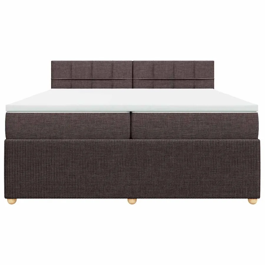 Sommier à lattes de lit avec matelas Marron foncé 200x200 cm - 4