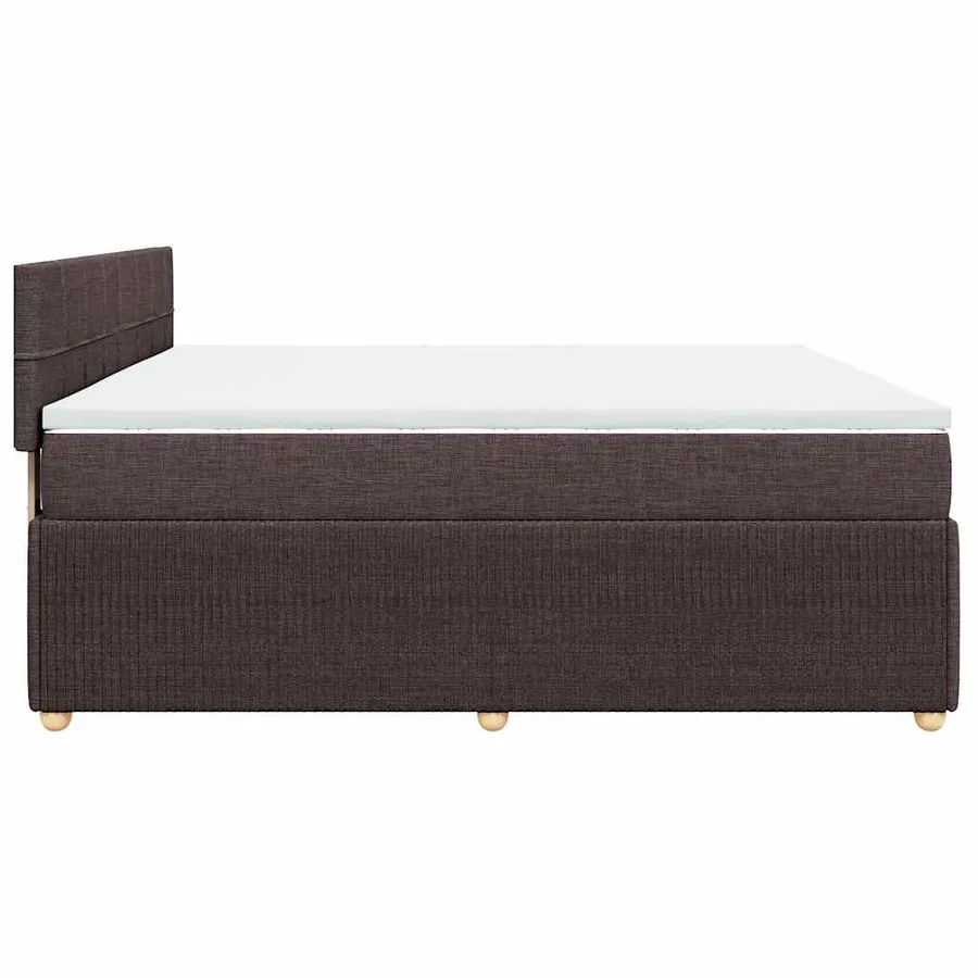 Sommier à lattes de lit avec matelas Marron foncé 200x200 cm - 5