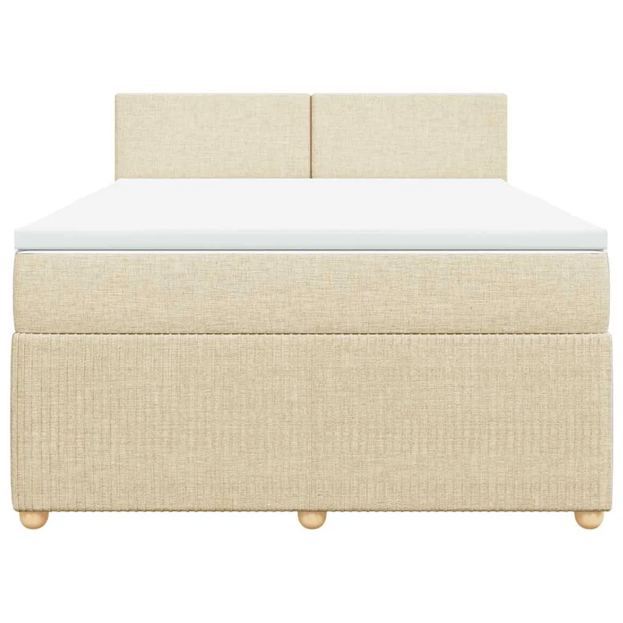 Sommier à lattes de lit avec matelas Crème 160x200 cm Tissu - 6