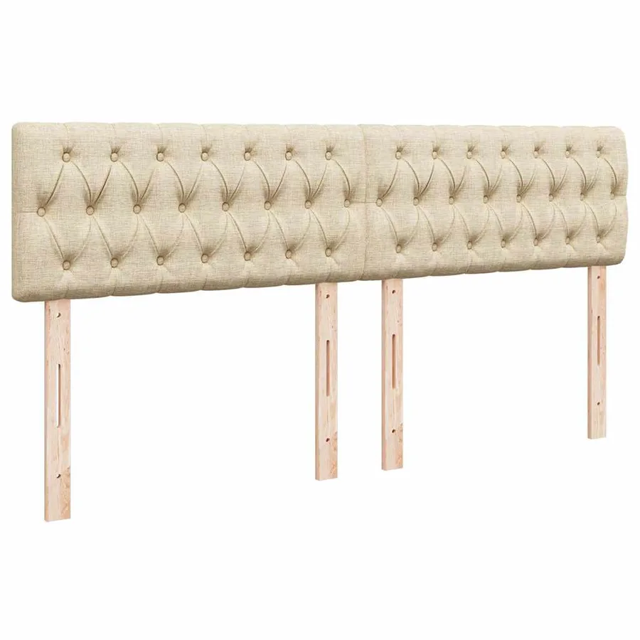 Sommier à lattes de lit avec matelas Crème 180x200 cm Tissu - 7
