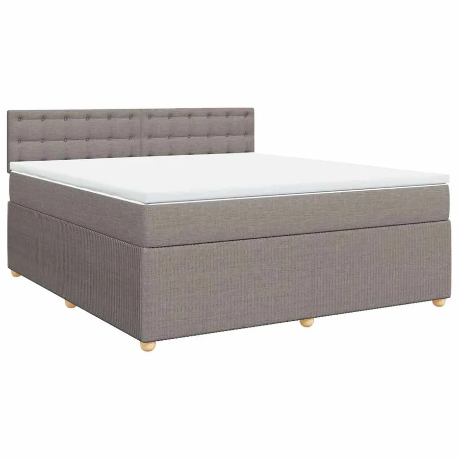 Sommier à lattes de lit avec matelas Taupe 180x200 cm Tissu - 2