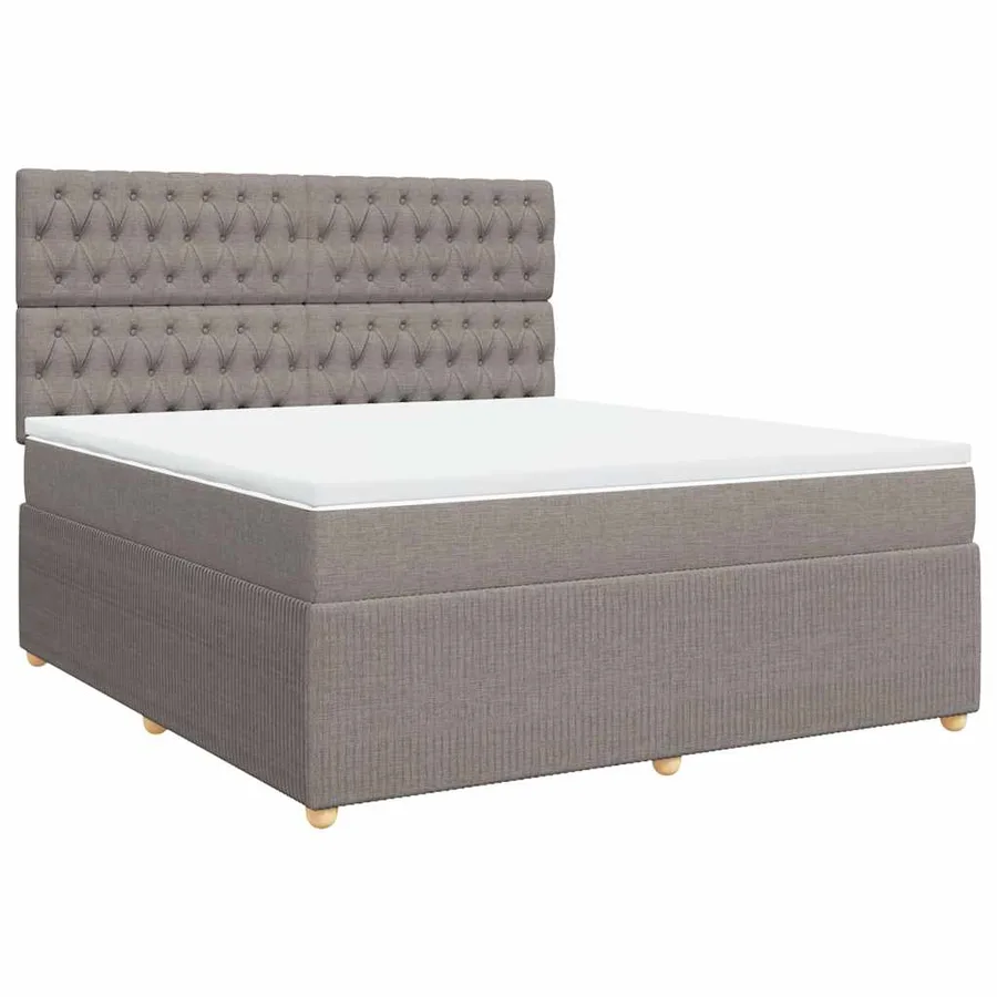 Sommier à lattes de lit avec matelas Taupe 180x200 cm Tissu - 2
