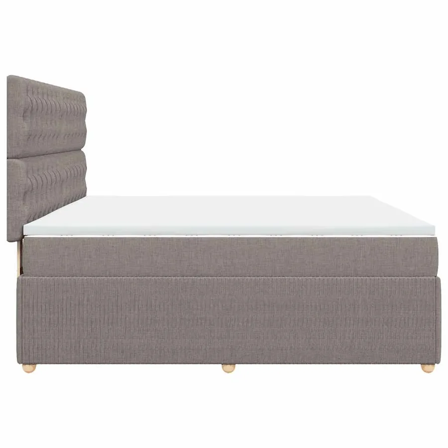 Sommier à lattes de lit avec matelas Taupe 180x200 cm Tissu - 5