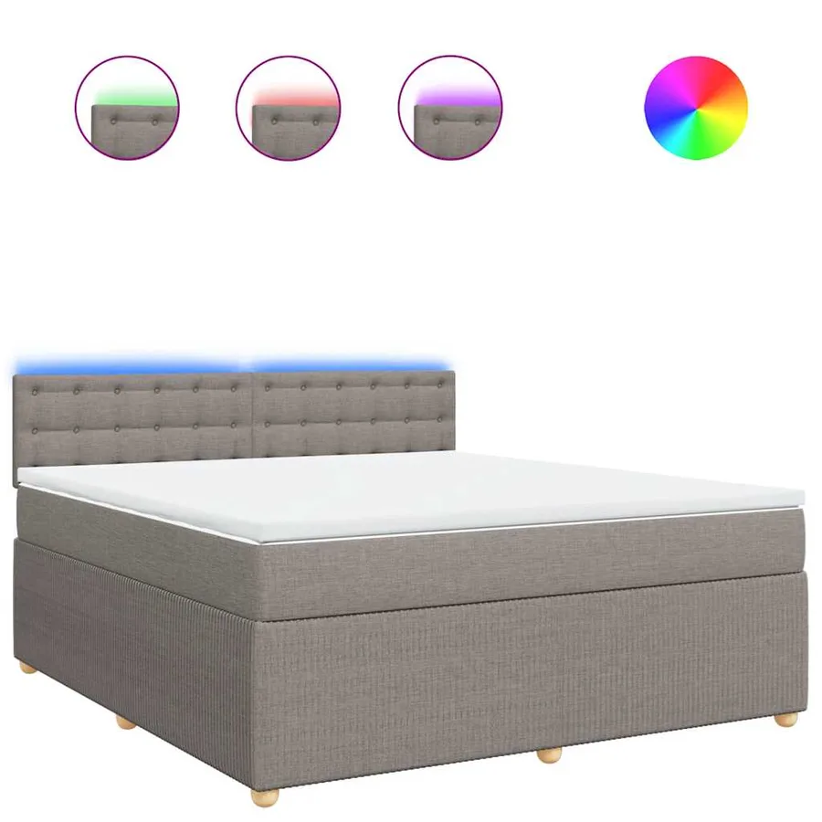 Sommier à lattes de lit avec matelas Taupe 180x200 cm Tissu - 2