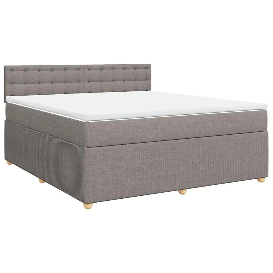 Sommier à lattes de lit avec matelas Taupe 180x200 cm Tissu - 3