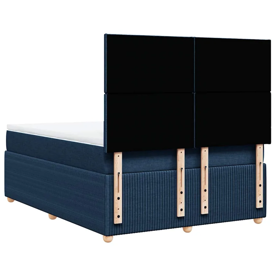 Sommier à lattes de lit avec matelas Bleu 160x200 cm Tissu - 6