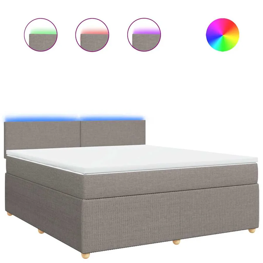 Sommier à lattes de lit avec matelas Taupe 180x200 cm Tissu - 2