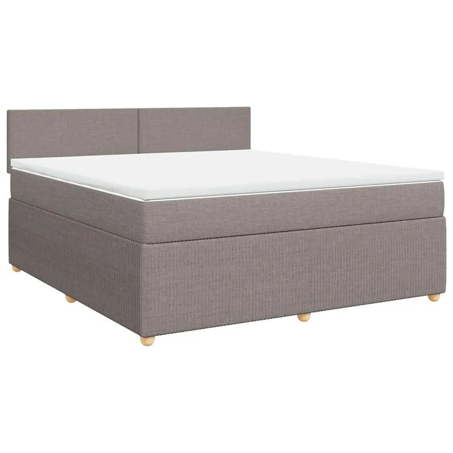 Sommier à lattes de lit avec matelas Taupe 180x200 cm Tissu - 3