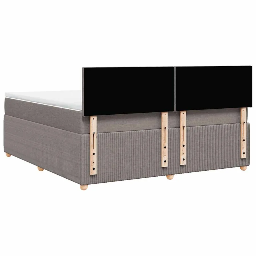 Sommier à lattes de lit avec matelas Taupe 180x200 cm Tissu - 8