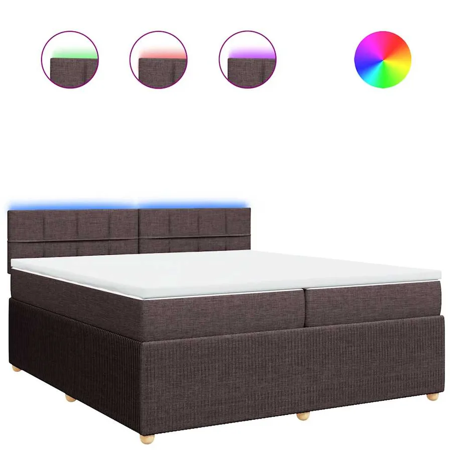 Sommier à lattes de lit avec matelas Marron foncé 200x200 cm - 2