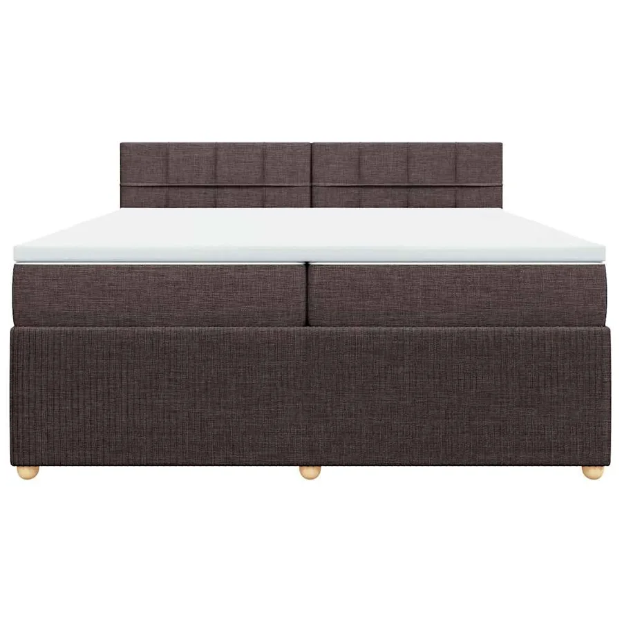Sommier à lattes de lit avec matelas Marron foncé 200x200 cm - 6