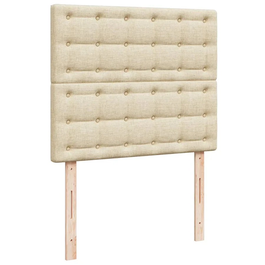 Sommier à lattes de lit avec matelas Crème 120x200 cm Tissu - 9