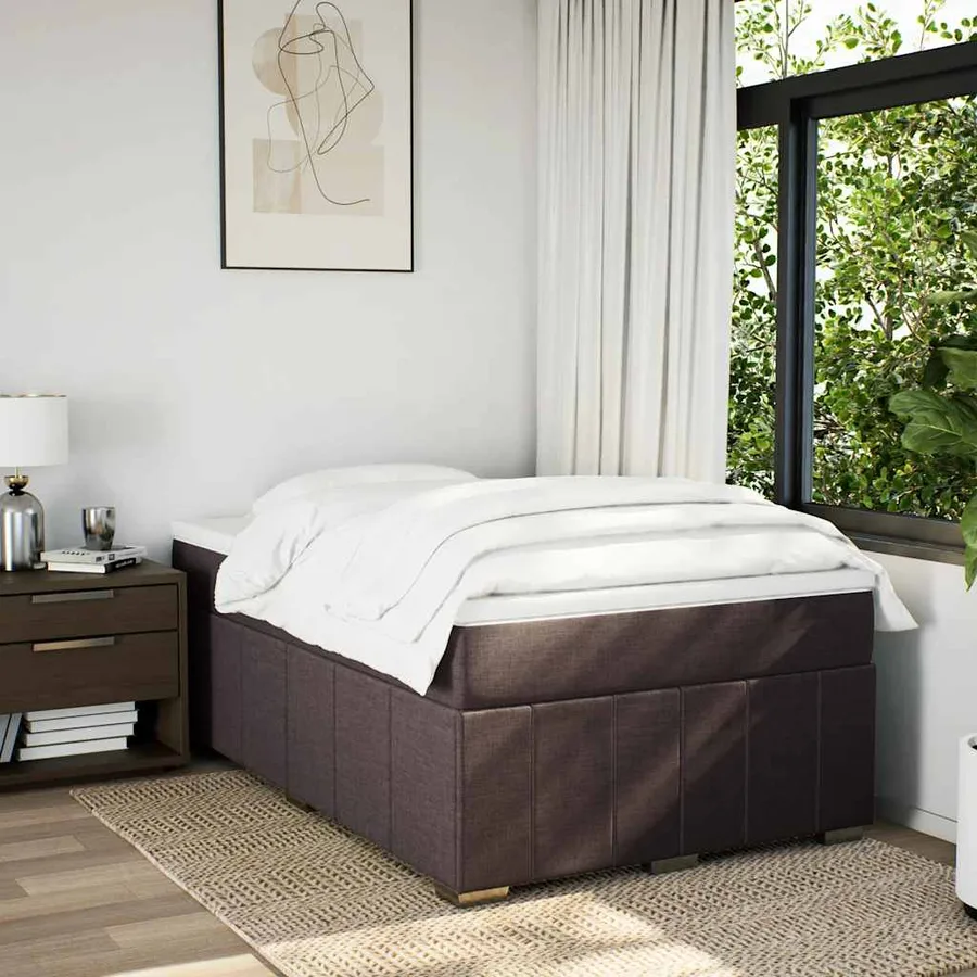 Sommier à lattes de lit avec matelas Marron foncé 120x200 cm - 3
