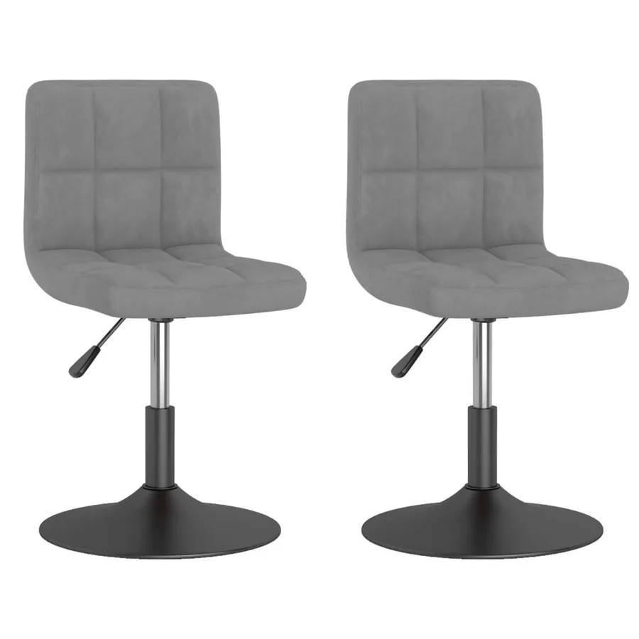 Chaises pivotantes à manger lot de 2 gris clair velours - 2